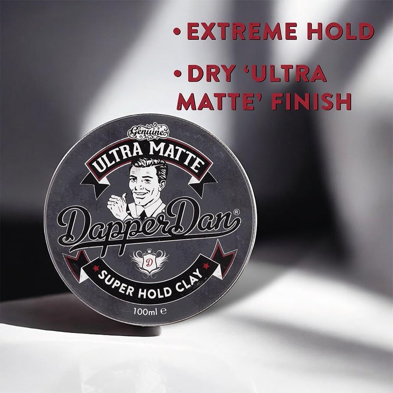 Dapper Dan Ultra Matte Hair Clay, Super Hold, Long Lasting Clay with Immediate Grip, Easy Application Hair Styling Clay For Men, Gently Fragranced, 2 x 3.38 fl oz - Image 2